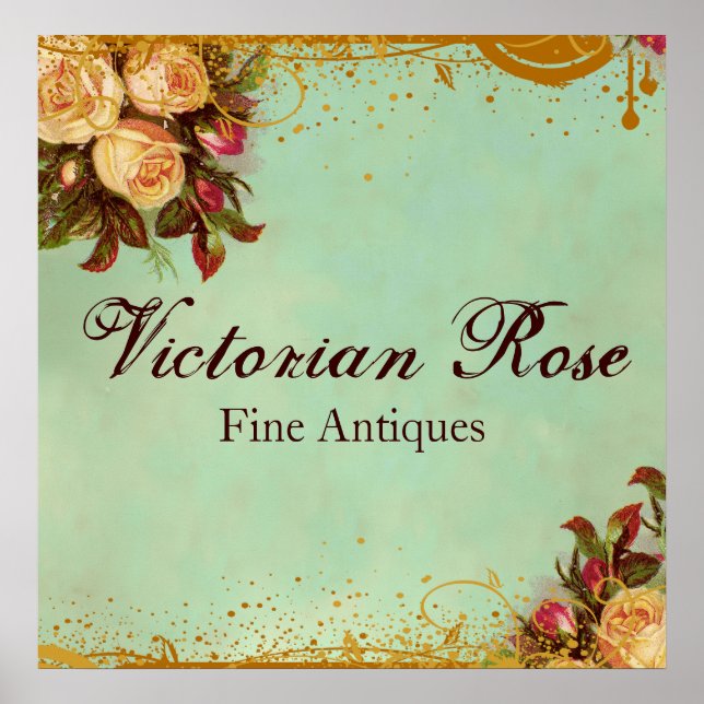 Victorian Rose Sign Poster (Vorne)