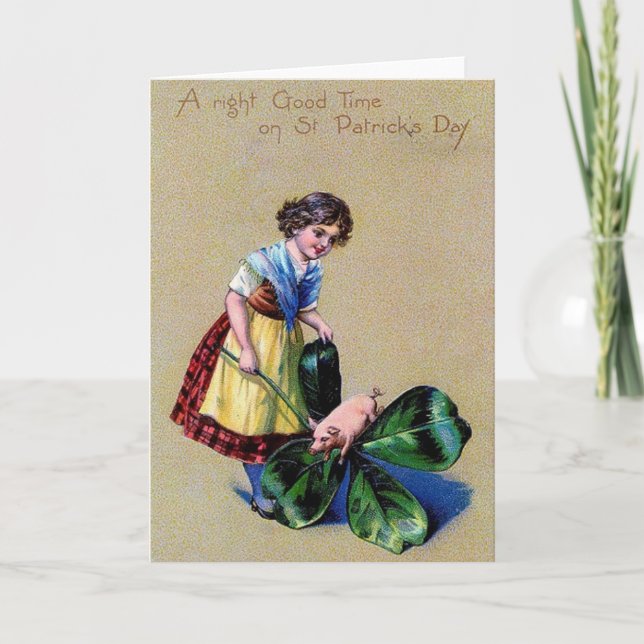 Victorian St. Patrick's Day Greeting Card Karte (Vorderseite)