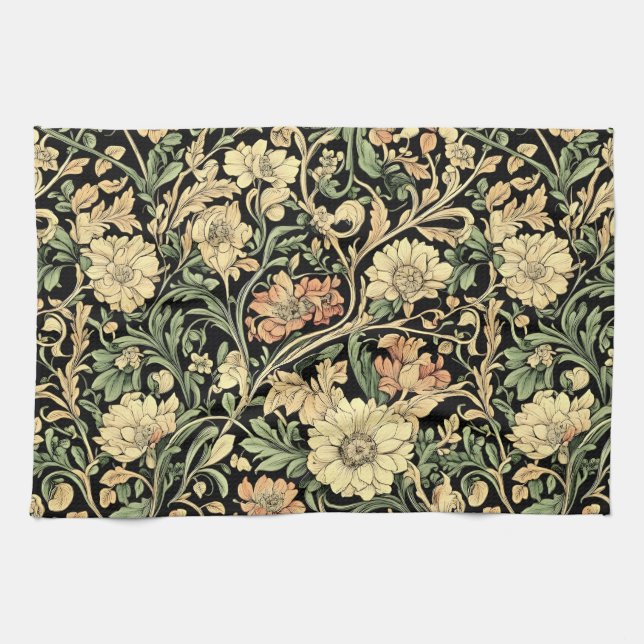Victorian-style floral pattern  geschirrtuch (Horizontal)