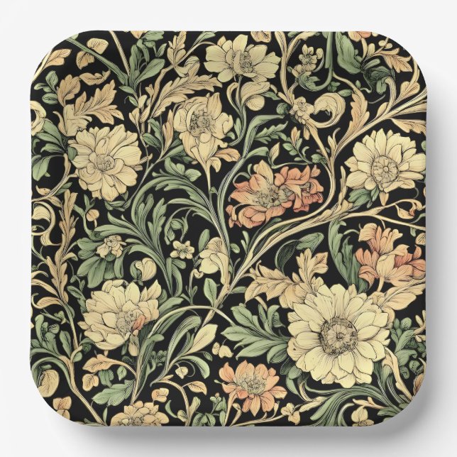 Victorian-style floral pattern  pappteller (Vorderseite)