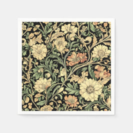 Victorian-style floral pattern serviette
