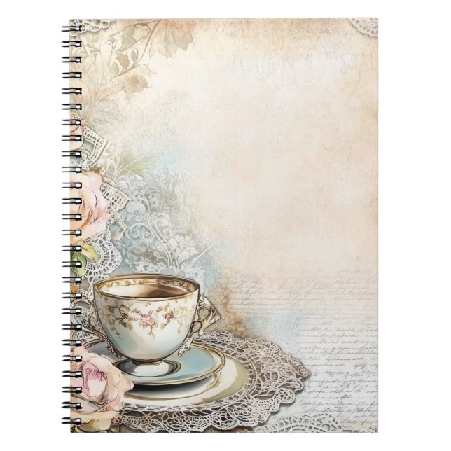 Victorian Tea Party Spiral Photo Notebook Notizblock (Vorderseite)