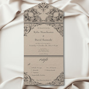 Victorian Until Death Black & Tan Dinner All In One Einladung