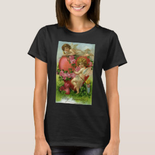 Victorian Valentinstag Vintage Engel Herz Rose T-Shirt