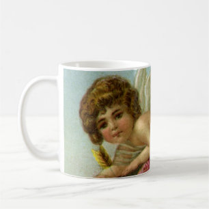 Victorian Valentinstag Vintage Engel Herz Rose Tasse