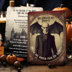Victorian Vintage Count Dracula Halloween Einladung