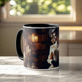 Victorian Vintage Mysterious Elegant Woman Tasse