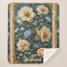 Victorian Vintage Soft Ivory Peony English Garden  Sherpadecke