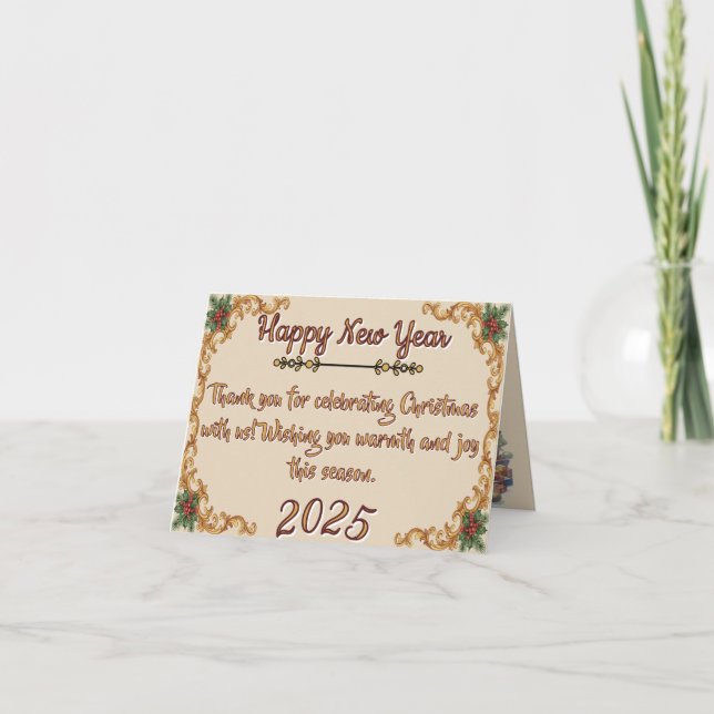 Victorian Watercolor Santa Christmas Collection Dankeskarte (Vorderseite)