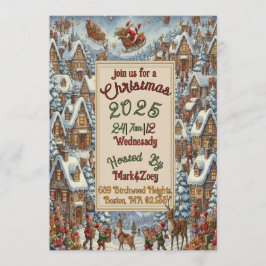 Victorian Watercolor Santa Christmas Collection Einladung