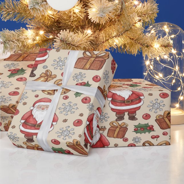 Victorian Watercolor Santa Christmas Collection Geschenkpapier (Feiertage)