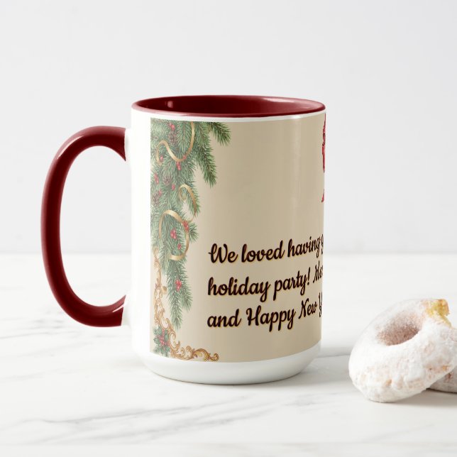 Victorian Watercolor Santa Christmas Collection Tasse (Mit Donut)