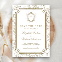 Victorian White and Gold Catholic Wedding