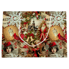Victorian Yuletide Treasures Collage Große Geschenktüte