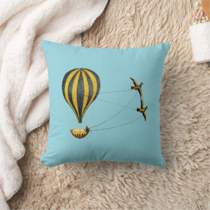 Victorianische Ära Heißluftballon Steampunk Kissen