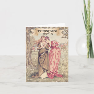 Victorianische beste Freundin Süße Vintage-Kunst z Karte