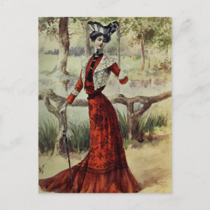 Victorianische Dame – Vintage Französische Mode – Postkarte