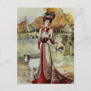 Victorianische Dame – Vintage Französische Mode – Postkarte