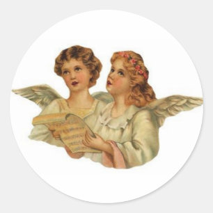Victorianische Engel singende Aufkleber