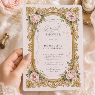 victorianische florale Brautparty-Einladung Einladung