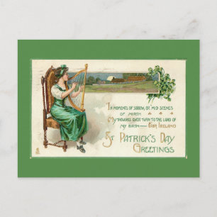 Victorianische Frauen St. Patrick's Day Feiertagspostkarte