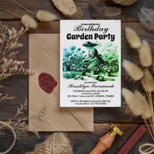 Victorianische Gärten Vergnügen Gartenparty-Einlad Postkarte