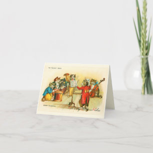 Victorianische musikalische Weihnachtskatzen-Band Karte