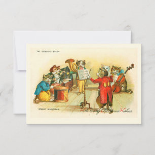 Victorianische musikalische Weihnachtskatzenband L Karte