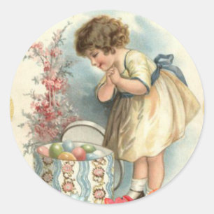 victorianische Ostereier Runder Aufkleber
