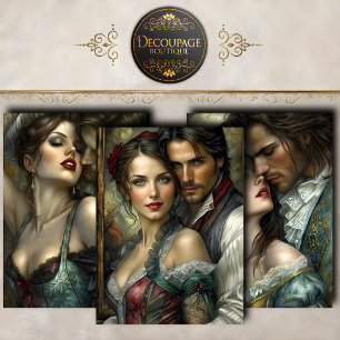 Victorianische Romantik-Kollektion Decoupage Geschenkpapier Set