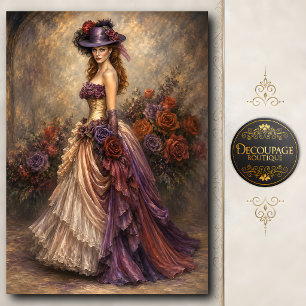 Victorianische Rosen-Garten-Dame-Tissue-Papier Seidenpapier