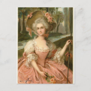 Victorianische Rosenlady Postkarte