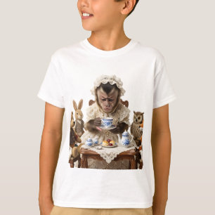 Victorianische Teeparty mit Affen T-Shirt