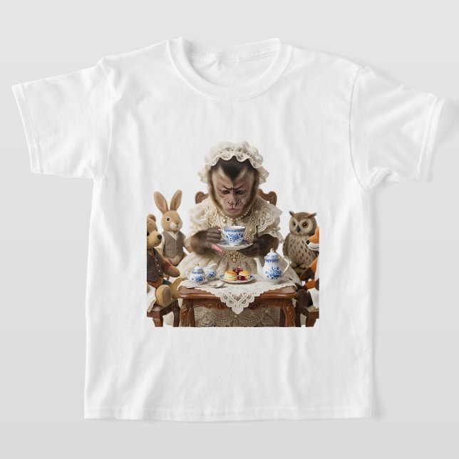 Victorianische Teeparty mit Affen T-Shirt (Ablage )