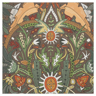 victorianischer Damast Erde Stoff