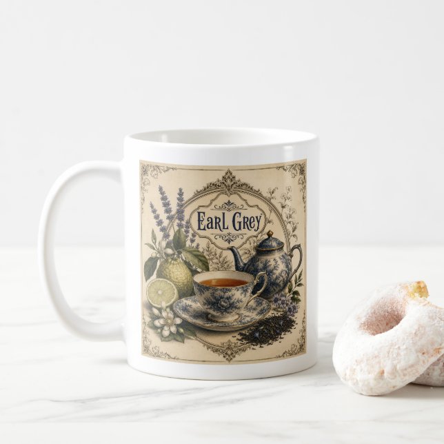 victorianischer Earl Grey Becher  Kaffeetasse (Mit Donut)