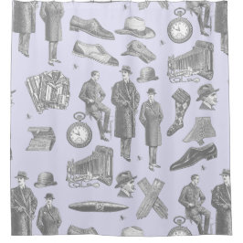 victorianischer Männerstil antike Herrenbekleidung Duschvorhang