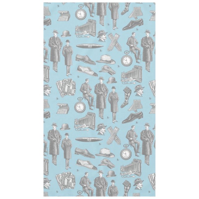 victorianischer Männerstil antike Herrenbekleidung Tischdecke (Vorderseite)