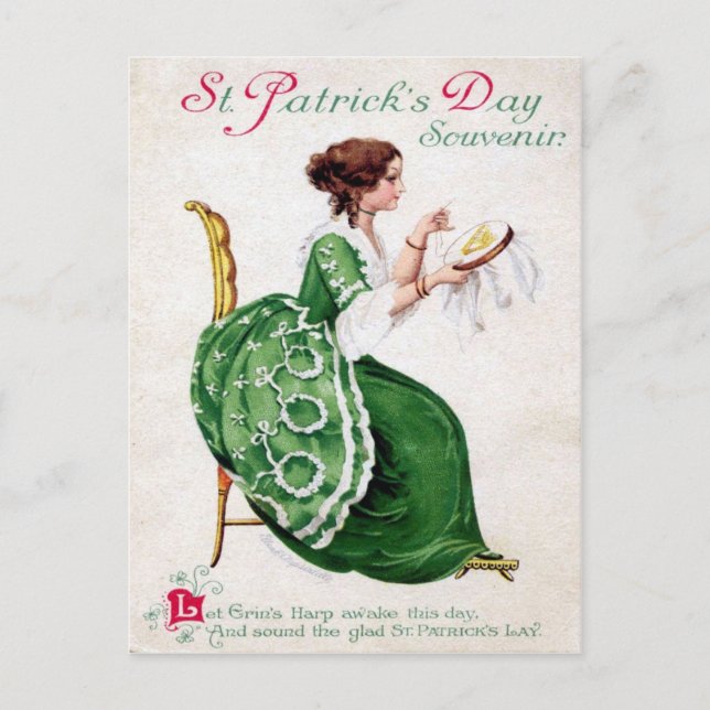 Victorianischer St. Patrick's Day Postkarte (Vorderseite)