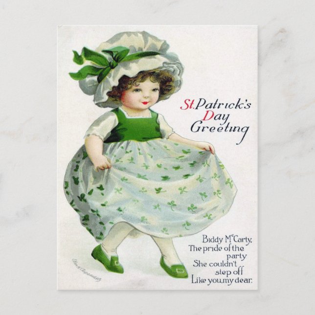 Victorianischer St. Patrick's Day Postkarte (Vorderseite)