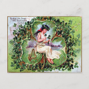 Victorianischer St. Patrick's Day Postkarte