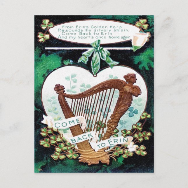 Victorianischer St. Patricks Tag Postkarte (Vorderseite)