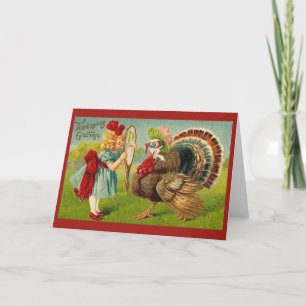 Victorianischer Thanksgiving-Grußkarte Feiertagskarte