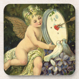 Victorianischer Valentinstag, Vintage Engel Liebes Untersetzer