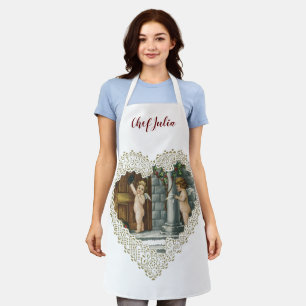 Victorianischer Valentinstag, Vintage-Engel mit Br Schürze