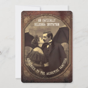 Victorianischer Vintage-Vampir-Kuss Halloween Einladung