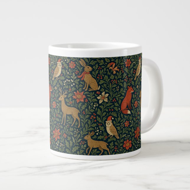 Victorianisches Weihnachts-Tier & Botanik  Jumbo-Tasse (Vorderseite Rechts)