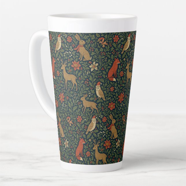 Victorianisches Weihnachts-Tier- & Botanik- Milchtasse (Linke Ecke)