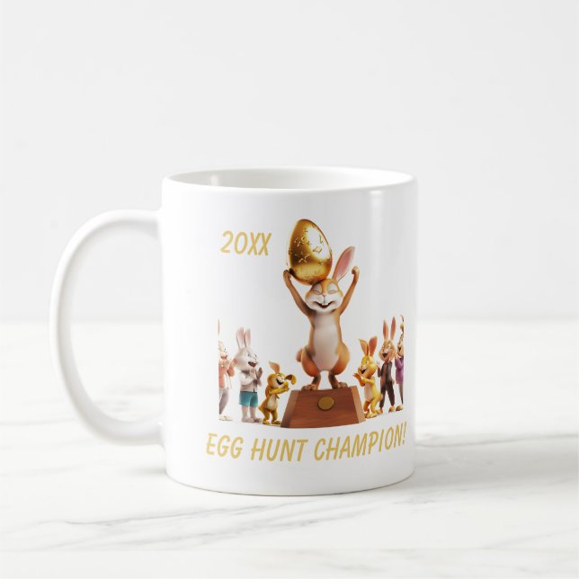 Victorious Bunny Egg Hunt Champion Kaffeetasse (Links)