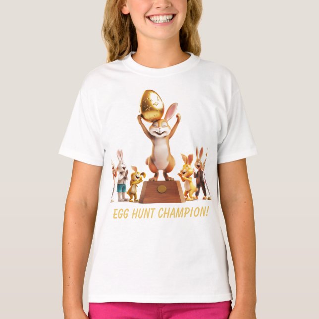 Victorious Bunny Egg Hunt Champion T-Shirt (Vorderseite)
